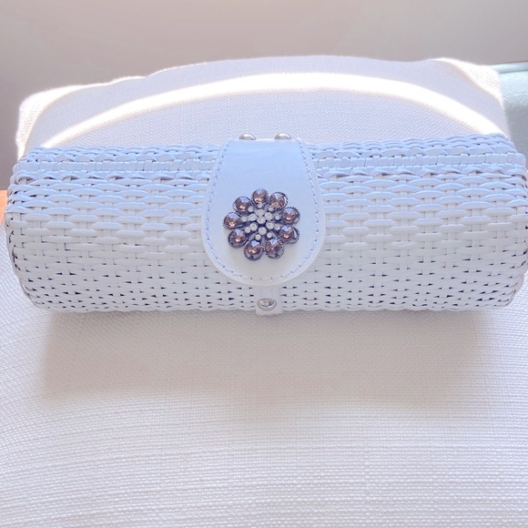 Maxx New York Bags Maxx New York White Basketweave Clutch Purse